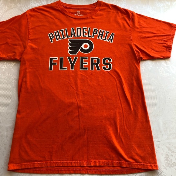 Fanatics NHL Philadelphia Flyers Printed Logo Orange T-Shirt Men’s Size L - Picture 1 of 11